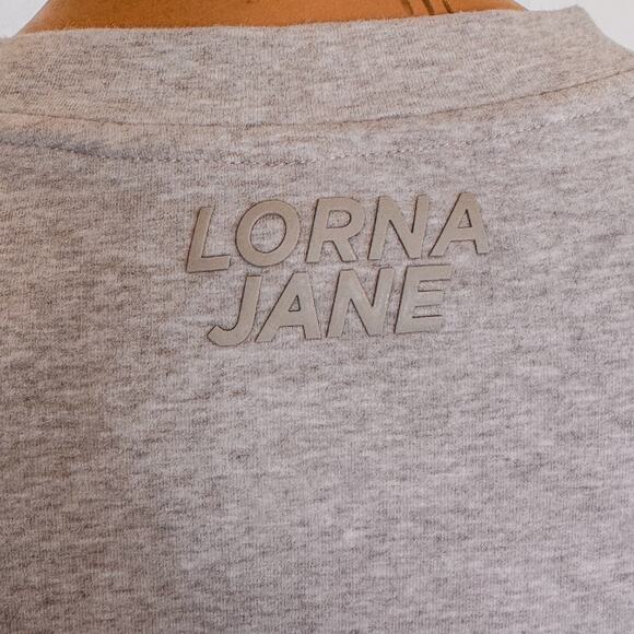 Lorna Jane Throw Over Active Cropped Long Sleeve Top in Off White Marl - Small - Picture 3 of 12